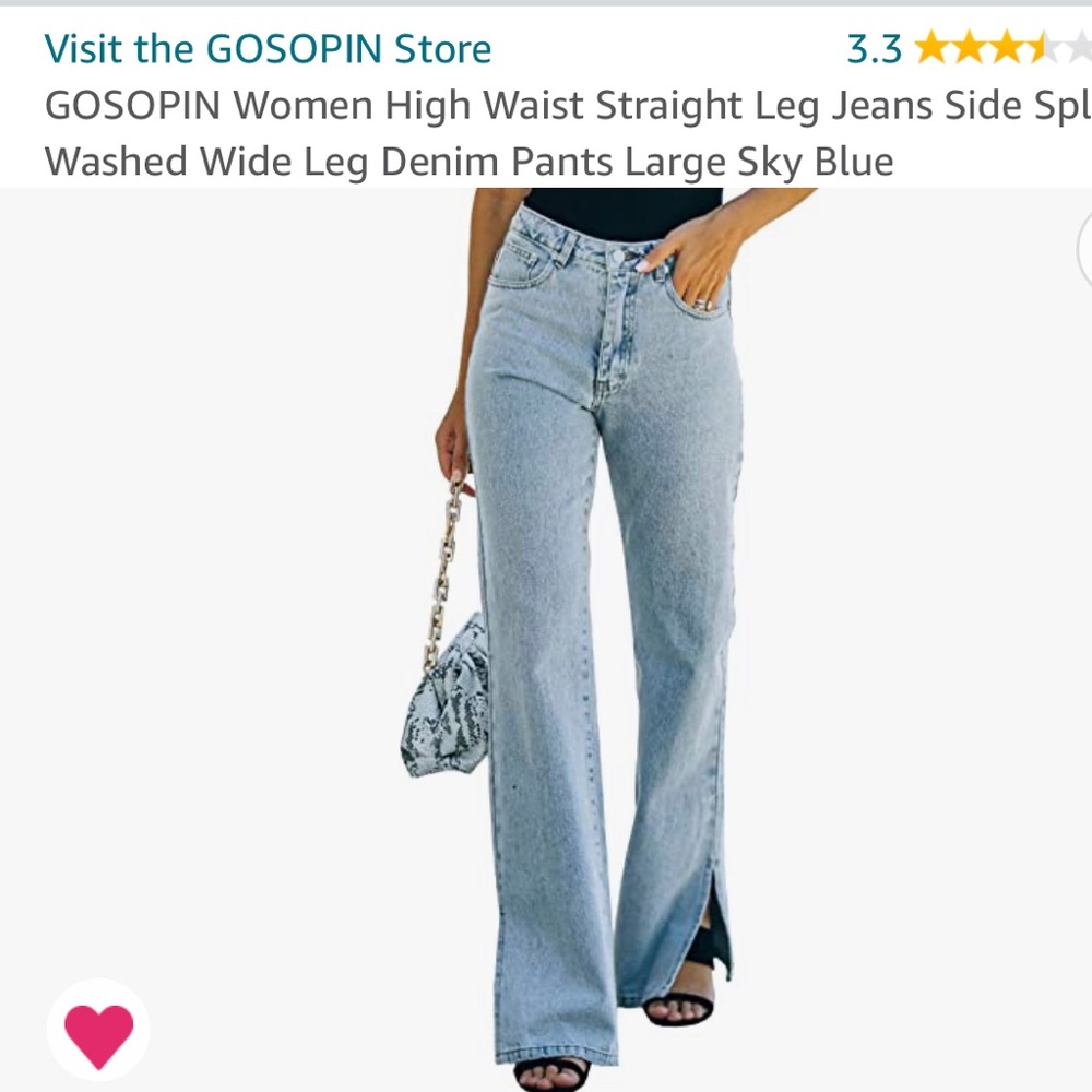 Straight leg, slit jeans